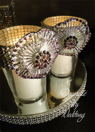 Rhinestone Brooch Candleholders