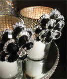 Lark Rhinestone Brooch Candleholders