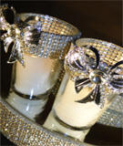 Rhinestone Votive Holder with Brooch Accent