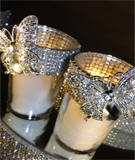 Rhinestone Votive Holder with Brooch Accent