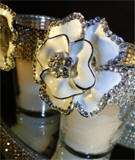 Rhinestone Votive Holder with Brooch Accent