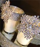 Rhinestone Votive Holder with Brooch Accent