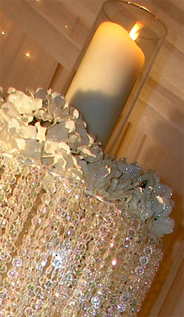 Crystal Rain Waterfall with Candle