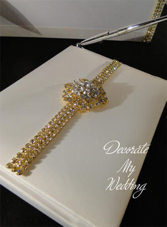 Gold Rhinestone Guest Book