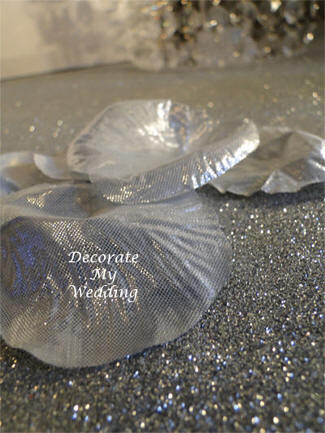 Silver Metallic Rose Petals