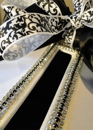 Wedding Card Box Black Brocade 3