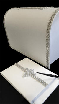 Wedding Card Box with Pearl Accents 1