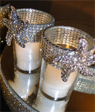 Rhinestone Votive Holder with BowTie Brooch