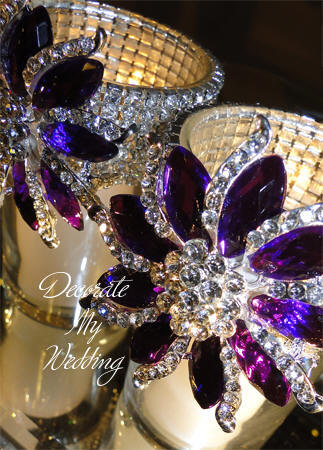 Rhinestone Votive Holder with Brooch Accent