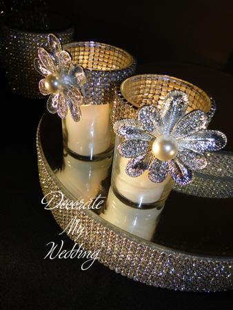 Rhinestone Votive Holder with Brooch Accent