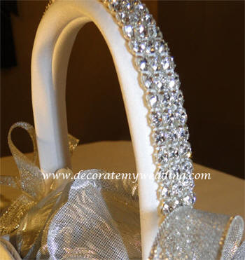 Rhinestone Flower Girl Basket